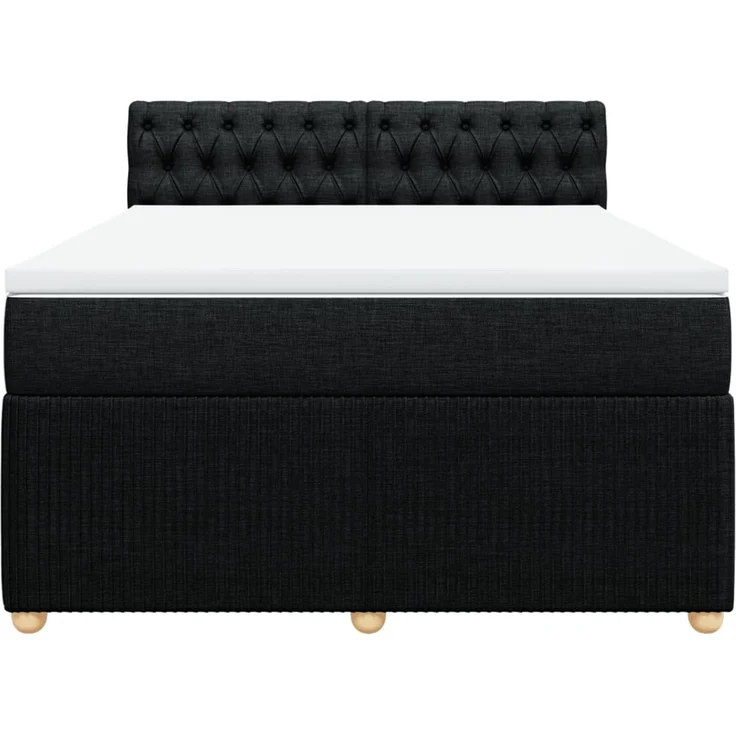 vidaXL Boxspringbett mit Matratze Schwarz 160x200 cm Stoff 3289816 – Bild 6