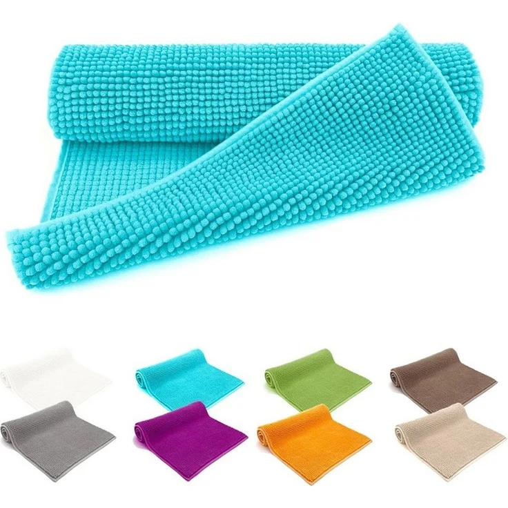 heimtexland Badematte Badvorleger Chenille Badteppich Duschvorleger, rutschhemmend beschichtet, Fußbodenheizung geeignet, schnell trocknend, strapazierfähig, fußbodenheizungsgeeignet, rutschfest, saugstark, Polyester, rechteckig, 50x80 cm, Hochflor, su... – Bild 1
