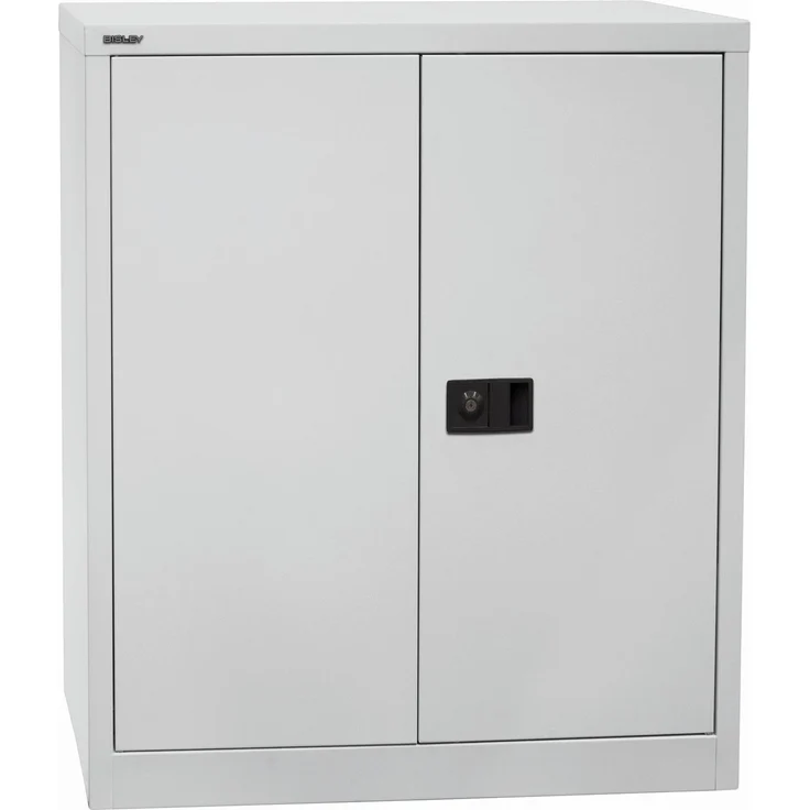 Bisley 'Universal' Flügeltürenschrank, Lichtgrau, 100 x 40 x 91,4 cm, 1 verzinkter Fachboden – Bild 1