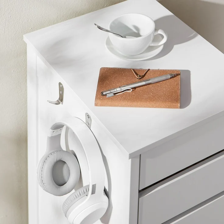 SoBuy FWT108-W Schmale Kommode, MDF, Lackiert, Weiß, 40 x 76 x 30 cm – Bild 4