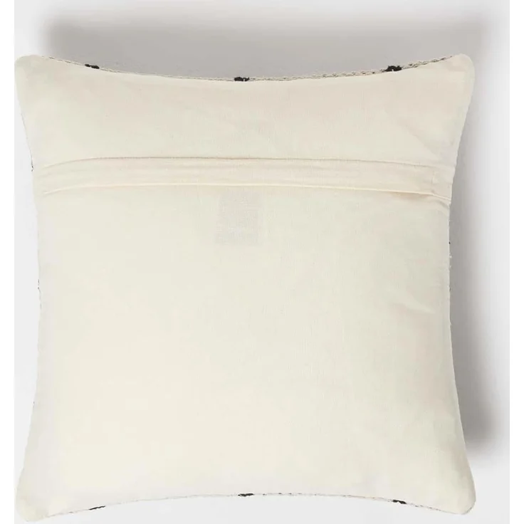 Homescapes Dekokissen Dekokissen Adana mit Rautenmuster – Kissen 45 x 45 cm, creme-schwarz – Bild 3