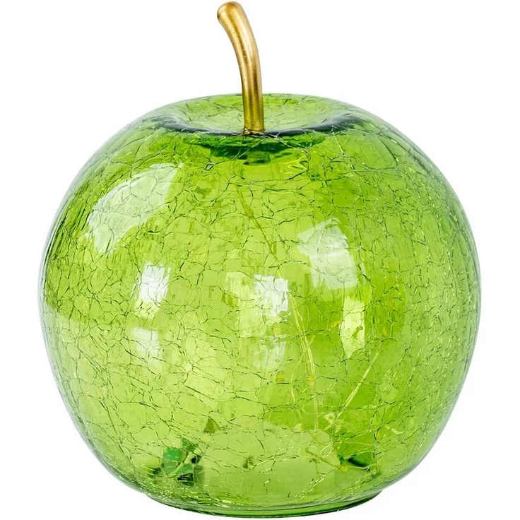 Levandeo® LED Dekolicht, LED Apfel H17cm Grün Glas Dekolampe Timer Tischlampe Stimmungslicht – Bild 5