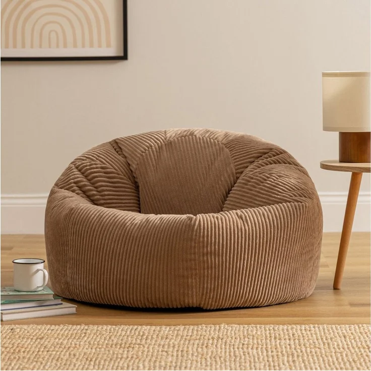 Icon Kingston Sitzsack Cord, Mokkabraun, 2er Pack, Sitzsack Erwachsene mit Füllung, Bean Bag, Cord Sessel, Lounge Sessel, Lounge Stuhl, Schlafzimmer, Wohnzimmer, Wohnzimmer Möbel – Bild 3