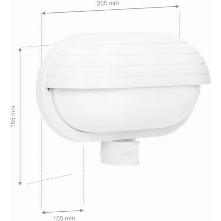 Orno MUSAM Außen-Wandleuchte mit Bewegungsmelder 180° 1x60W E27 IP44 mit Blende aus Kunststoff weiß Symbol: LF-1/W EAN: 590825 LF-1/W – Bild 2