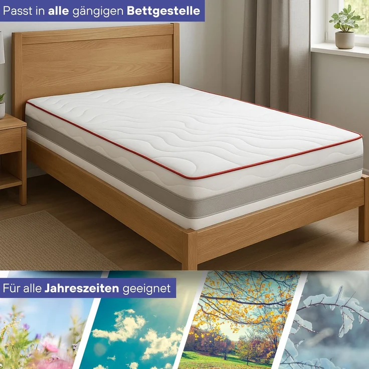 FLEXX Kaltschaum Matratze 160x200 cm mit 3D Memory Foam - 7 Zonen; 25cm Höhe; H4, H3, H2 Misch-Härtegrad - Wendbare Kaltschaummatratze mit optimaler Druckentlastung – Bild 4