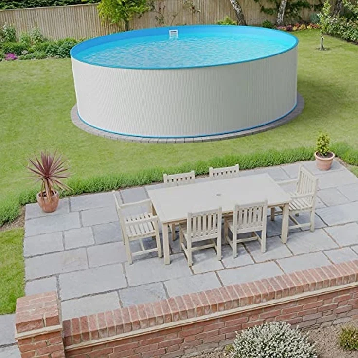 Planet Pool Rundpool Stahlwandpool rund Größe wählbar, 120 cm tief, Sta (Einzelbecken, 1-tlg), verzinkte Stahlwand – Bild 7