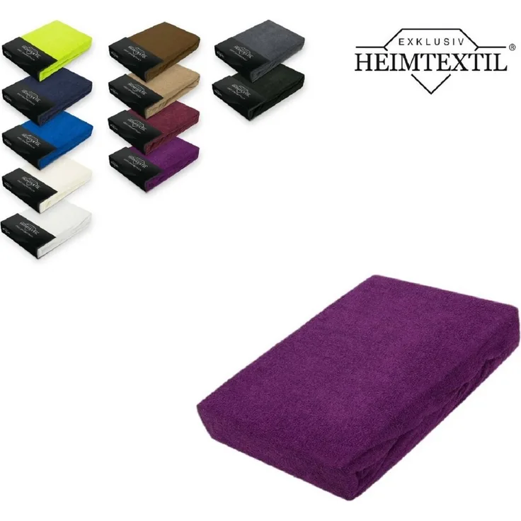EXKLUSIV HEIMTEXTIL Frottee Spannbettlaken Premium 60 - 70 x 140 cm Lila 80% Baumwolle 20% Polyester Öko - Tex Zertifiziert Bed-Sheet Bettlaken Spannbetttuch