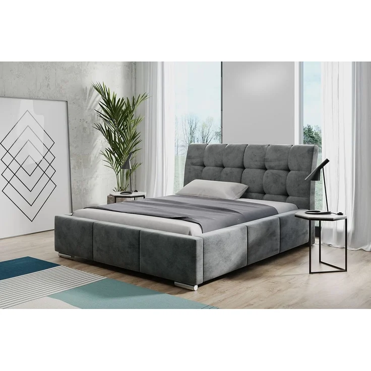 thematys Polsterbett mit Bettkasten & Lattenrost – Stauraumbett 200x200cm, mit 18 cm 7-Zonen-Taschenfederkern H3 – Bild 1
