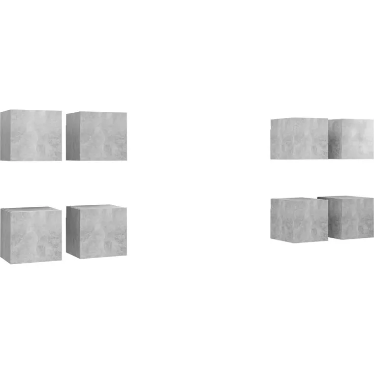 vidaXL TV-Wandschränke 8 Stk. Betongrau 30,5x30x30 cm 3079159