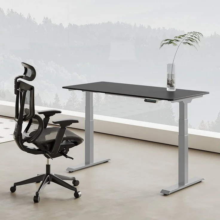 FLEXISPOT Schreibtisch Elektrisch höhenverstellbares Tischgestell E6 (2 Motore, 3-Fach-Teleskop, 3 Säulen, 4 Speicherplätze), Kollisionschutz Funktion, USB Ladeanschluss, MAX Load: 160KG – Bild 2