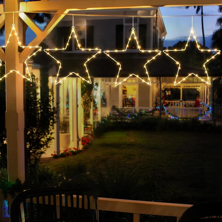 Salcar LED Stern LED Fensterdeko SternLED Weihnachtsstern Fensterlichter Weihnachtsdeko, LED fest integriert, Batteriebetrieben mit Timer, 8 Modi Weihnachtsbeleuchtung – Bild 7
