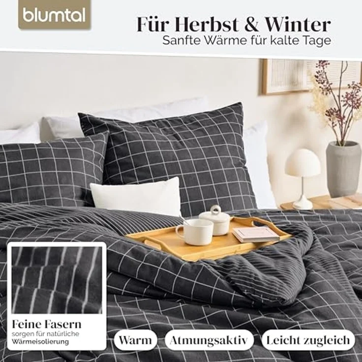 Blumtal Bettwäsche Biber Bettwäsche Oeko-TEX zert. Flanell Bettwäsche Baumwolle 100%, 60 °C waschbar – Bild 3