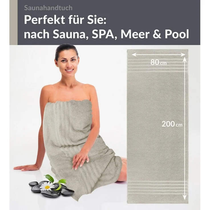 Lashuma Saunatuch XXL Handtuch London, Frottee (1-St), großes Badetuch Damen & Badehandtuch Herren 80x200 - Saunahandtuch – Bild 2