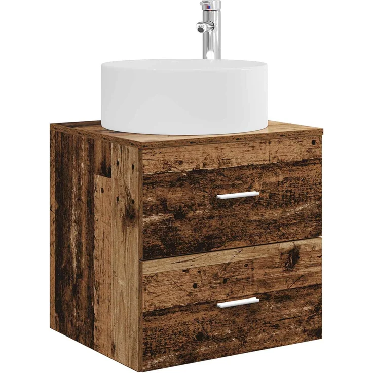 vidaXL Badezimmerschrank-Set 3 stk. Altholz 129 x 44,5 x 80 cm 3405961 – Bild 4