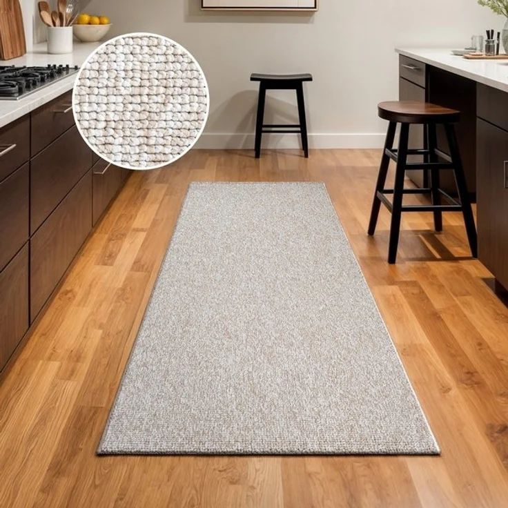 Sanat Teppich Lora Plus, auch als Läufer, rechteckig, Höhe: 5 mm, Kurzflor, uni, gekettelt, Wohnzimmer, Kinderzimmer – Bild 4