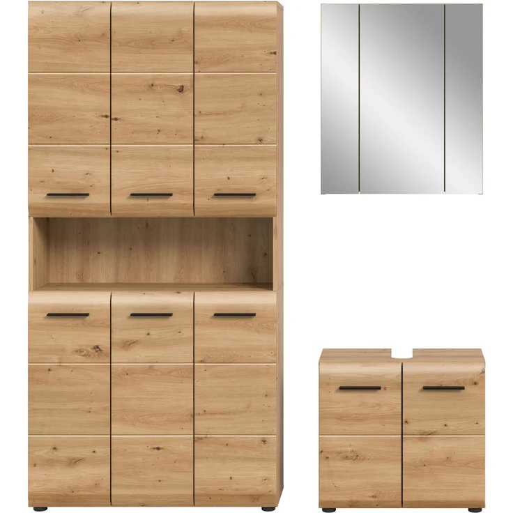 Badkombination (B/H/T: 165x185x46 cm) in Artisan Oak Nachbildung und Artisan Oak Nachbildung – Bild 2