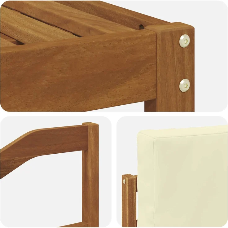 vidaXL Outdoor-Sofagarnitur 4 stk. 3-Sitzer Natur und Creme 3366233 – Bild 5