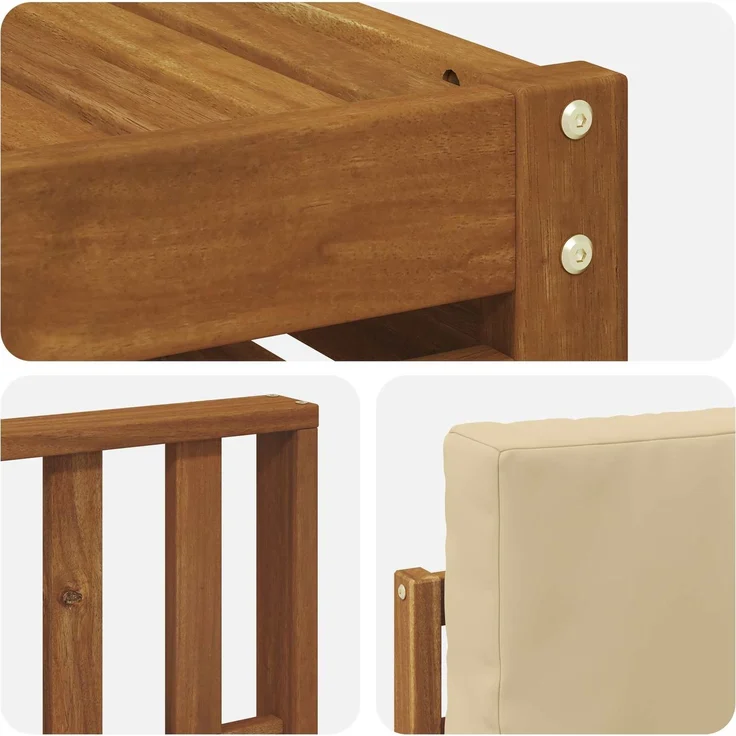 vidaXL Outdoor-Sofagarnitur 9 stk. 8-Sitzer Natur und Beige 3374563 – Bild 6