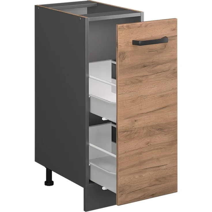 Apothekerschrank R-Line Goldkraft Eiche 30 cm AP Marmor Vicco – Bild 4