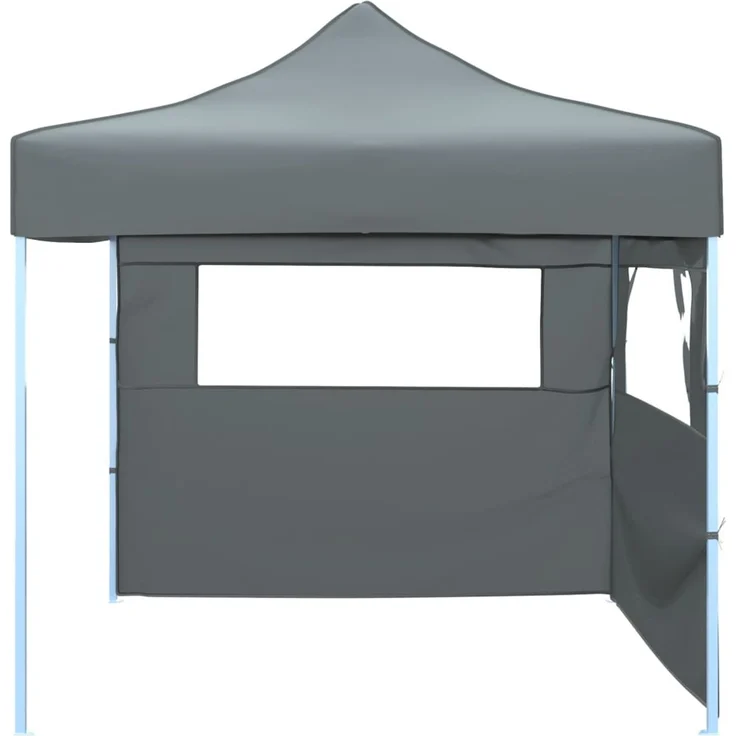 Faltzelt Partyzelt Pop-Up, Pavillon mit 2 Seitenwänden 3 x 3 m Anthrazit – Bild 2