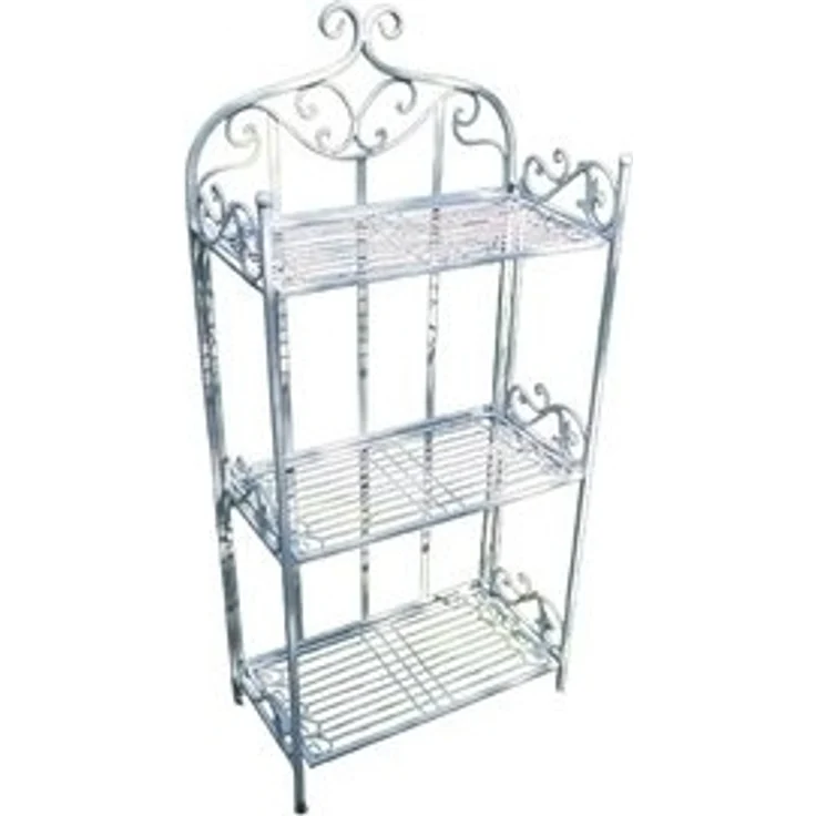 Deko-Impression Standregal Eisenregal Wandregal Standregal 3 Böden Eisen, weiss, Landhaus, 1-tlg. – Bild 6