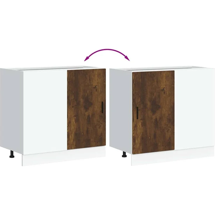 vidaXL Küchenunterschrank Lyon Räuchereiche Holzwerkstoff 854293 – Bild 7