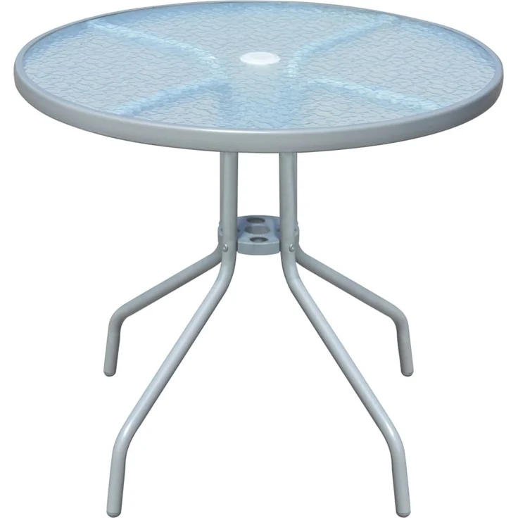 Gartentisch, Balkontisch, Esstisch 80 x 71 cm Stahl Rund Grau – Bild 1