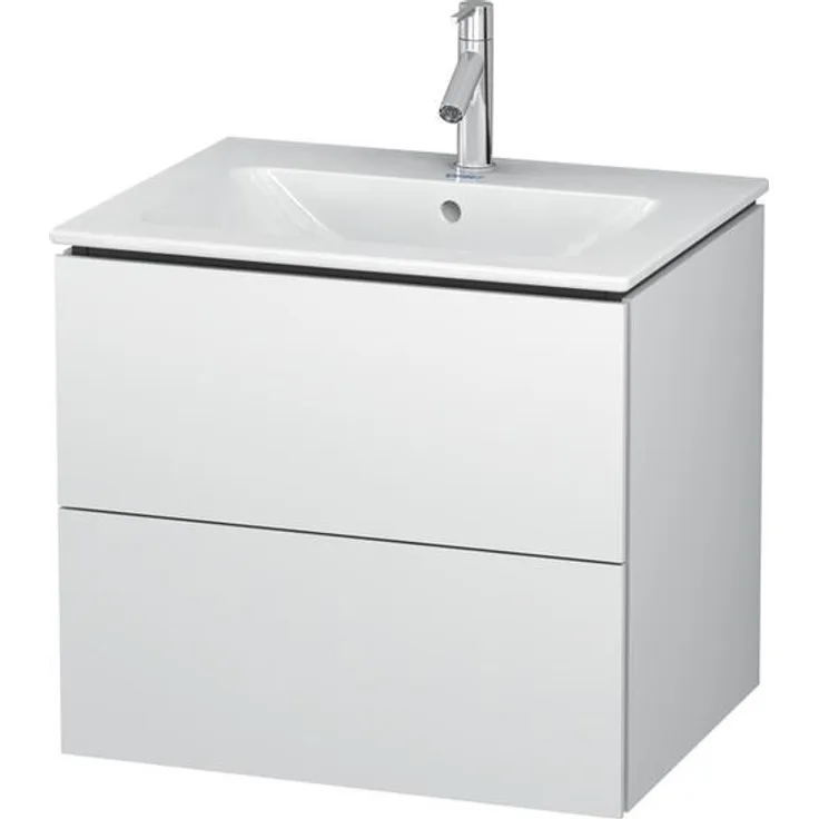 Duravit L-Cube Waschtischunterbau wandhängend, 2 Schubkästen, Breite: 620mm, für Me by Starck 233663, Farbe: Weiß Matt Dekor - LC624001818