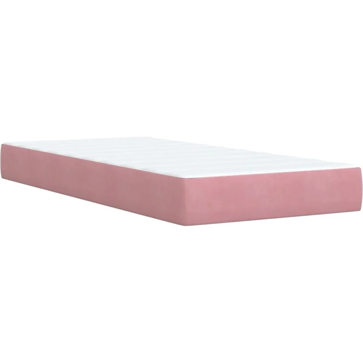 vidaXL Boxspringbett mit Matratze Rosa 100x200 cm Samt 3286239 – Bild 6