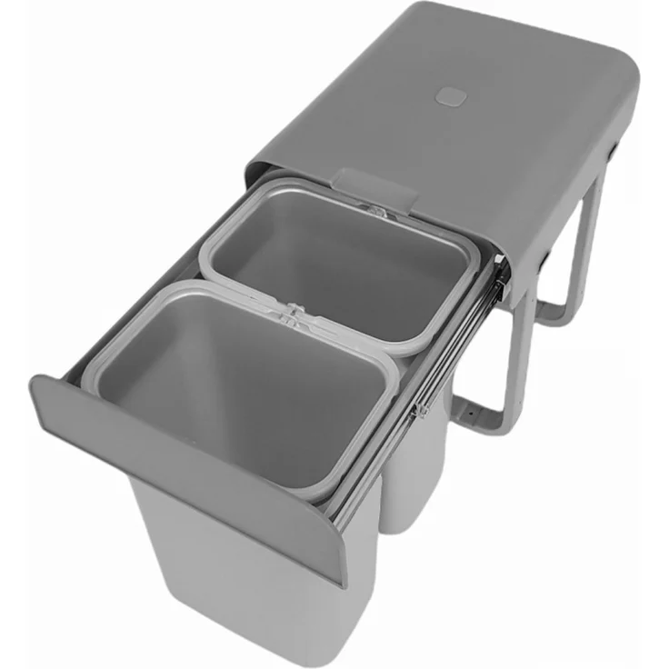 Einbau Abfallsammler ab 40cm Unterschrank Aladin 2x 8 L Mülleimer grau – Bild 4
