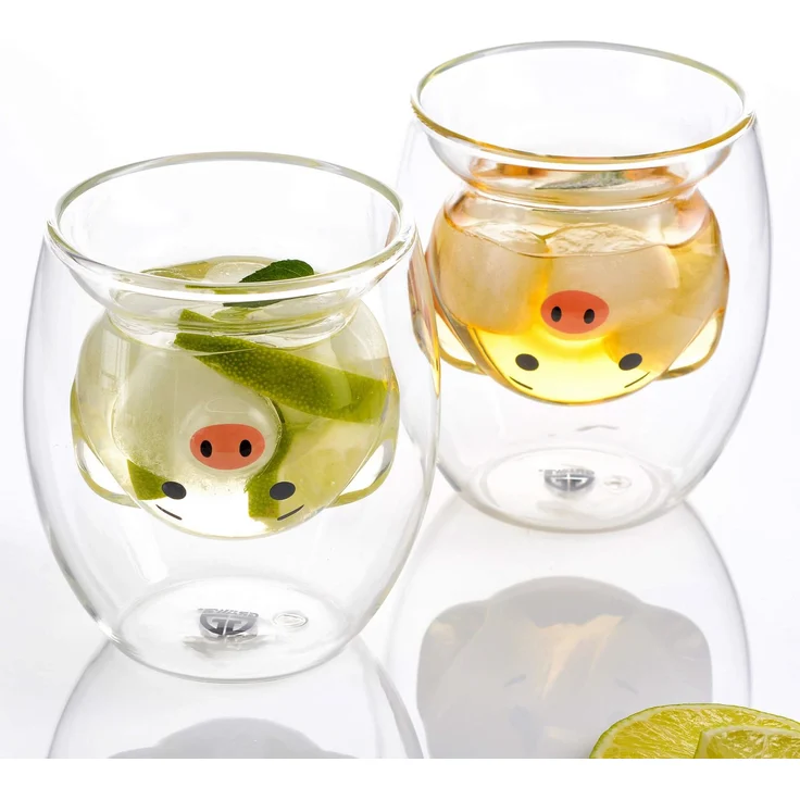 GRÄWE Doppelwandige-Thermogläser, 200ml, 2er Set, Motiv Schwein – Bild 3