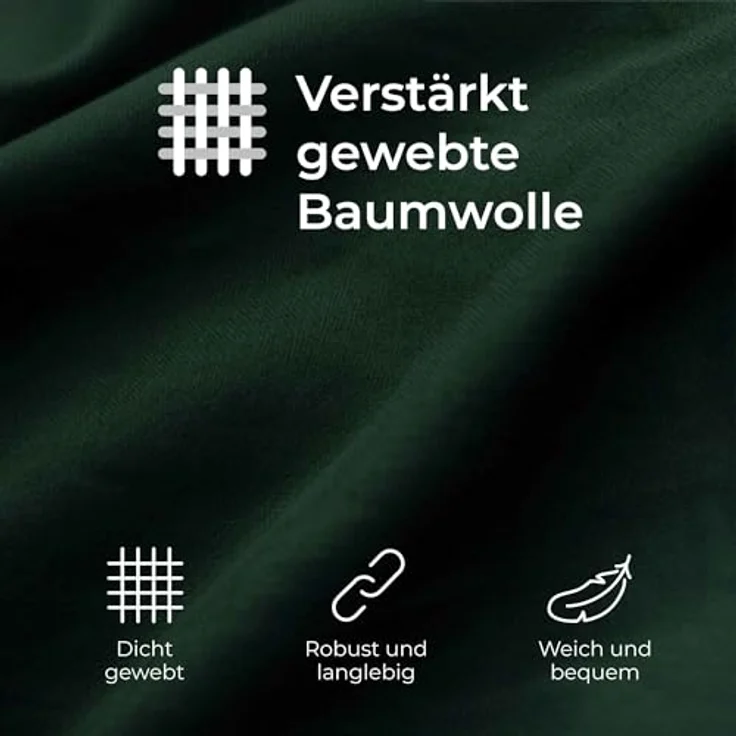 Kissenbezug 30x50 Renforcé Baumwolle (2er-Set) - Grün - Dicht gewebt mit 57 Fäden/cm² - Kissenbezug 50x30 - Oeko Tex Zertifiziert - Dreamzie – Bild 6
