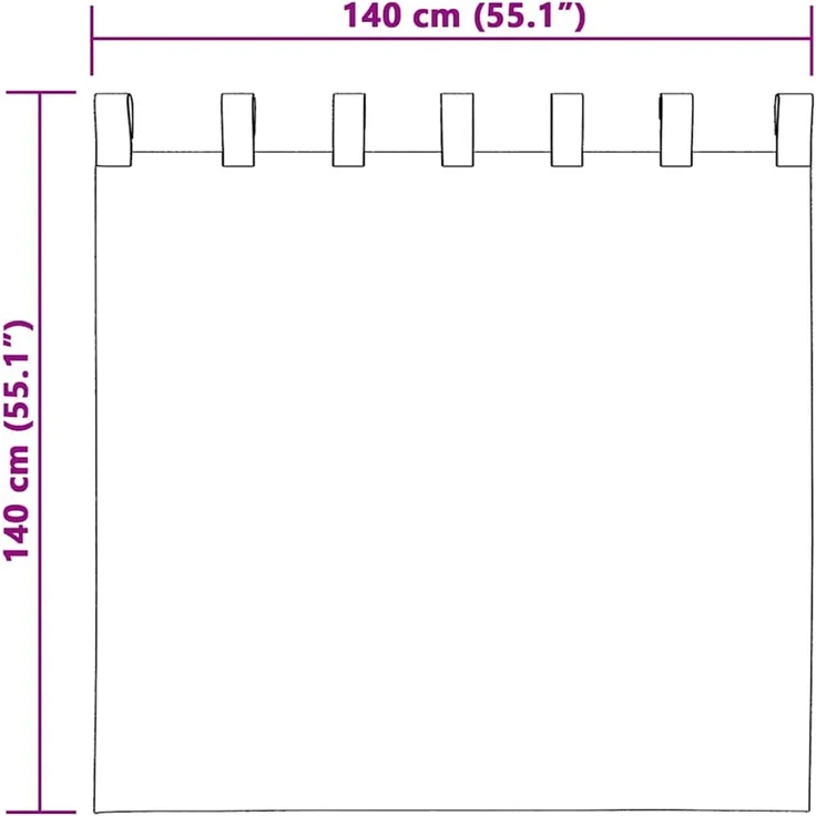 vidaXL Samtvorhänge 2 stk. Braun 140 x 140 cm Samt 4107728 – Bild 8