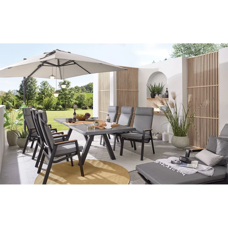 Gartentisch MONDO Ferina, Keramik, Schwarz, 204 x 77 x 103 cm – Bild 2