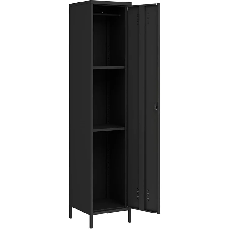 Kleiderschrank Seinäjoki 180x38x38 cm Schwarz [en. casa] – Bild 8