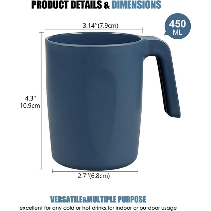 4er Greentainer Tassen 450 ml Kinder Erwachsene Becher ohne Melamin – Bild 2