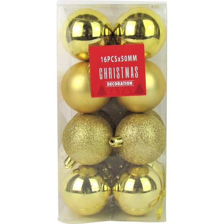 Haushalt International Weihnachtsbaumkugel Kugeln für Weihnachtsbaum - 16 Stück, aus Kunststoff – Bild 1