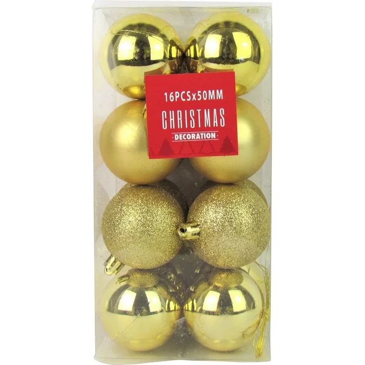 Haushalt International Weihnachtsbaumkugel Kugeln für Weihnachtsbaum - 16 Stück, aus Kunststoff