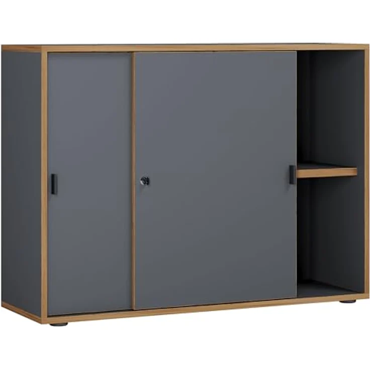 VCM Büroschrank Salia 920735 Anthrazit H. 74 x B. 100 x T. 37 cm – Bild 6