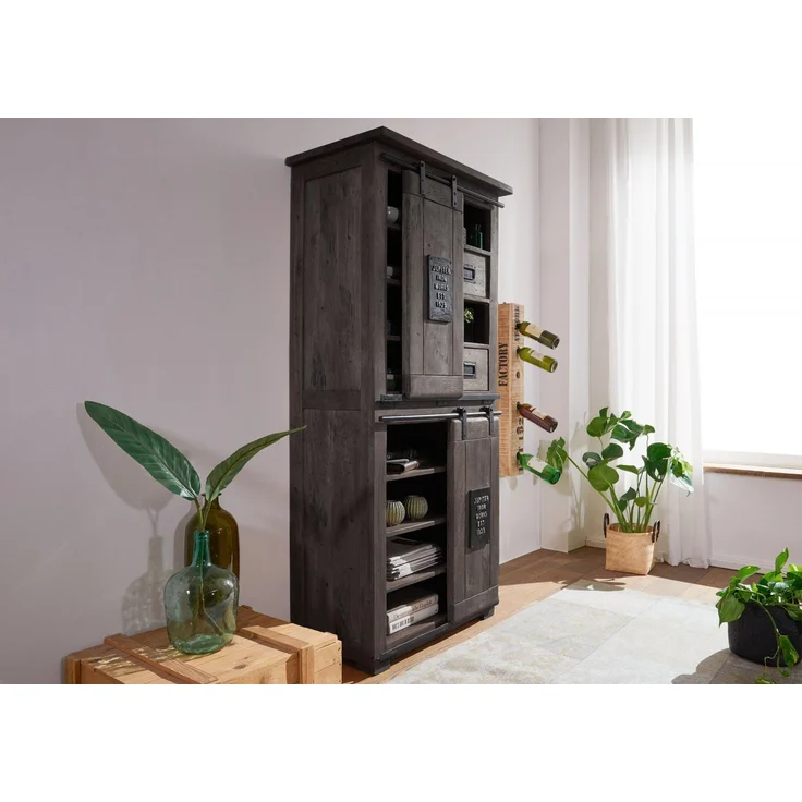 Schrank Mango 80x45x175 grau lackiert RAILWAY #217 – Bild 3