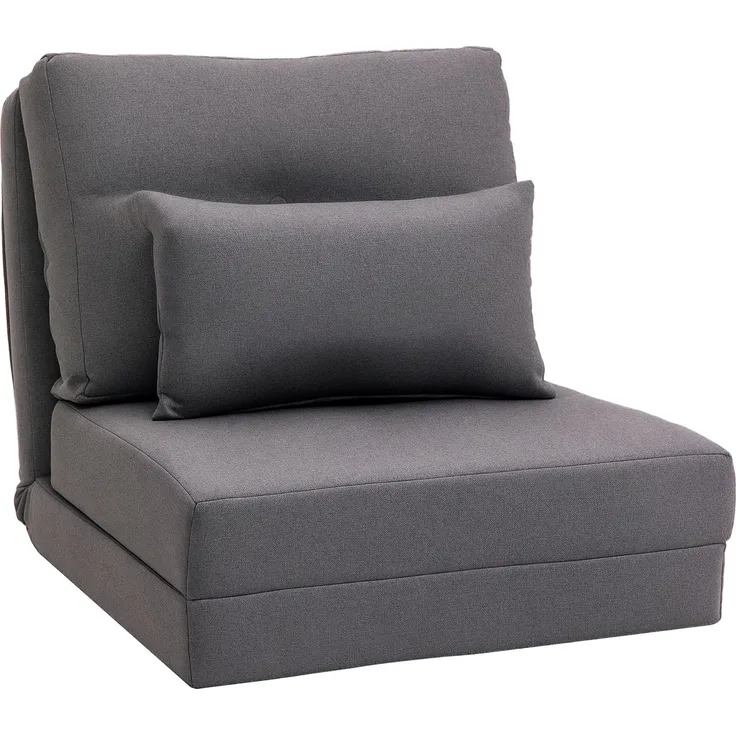MELAYR, Bodensessel Klappmatratze Schlafmatte, 2-in-1-Design, abnehmbares Kissen, 60 x 80 x 56 cm, Dunkelgrau