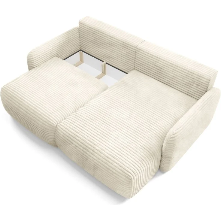 Ecksofa Schlafsofa Sofa SIMONE in Stoff Ambience Creme Ottomane Rechts – Bild 4