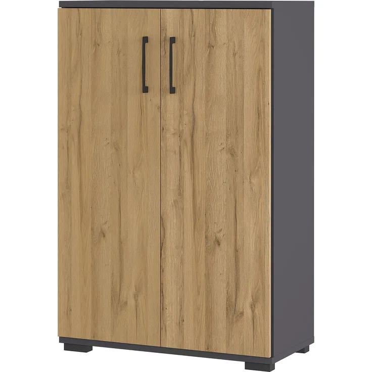 Germania GW-PROFI 3.0 Aktenschrank 4247, Graphit/Grandson-Eiche-Nb, 80 x 123 x 40 cm (BxHxT)