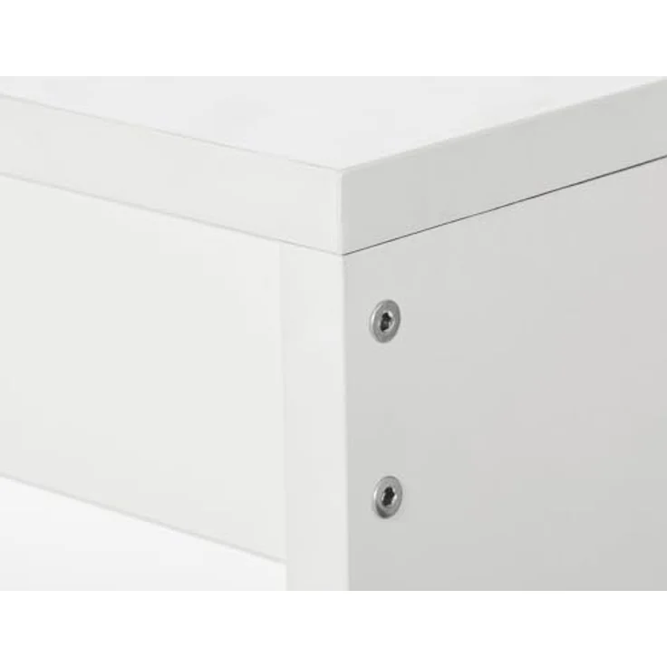 Mondeer Kleiner Schreibtisch, Moderner Computertisch mit 3-stöckiges Regal, Platzsparend, 110 x 40 x 92 cm, Geeignet für Heimbüro Arbeitszimmer Kleiner Platz, Weiß und Eichefarben – Bild 8