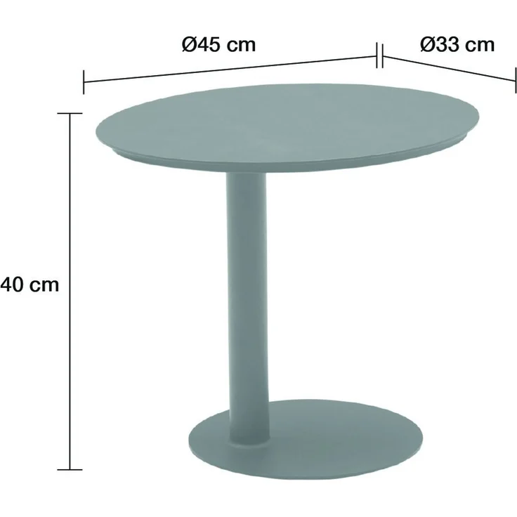 Couchtisch Madison Beistelltisch Gartentisch Loungetisch Oval 33x45x40 cm Taupe – Bild 2