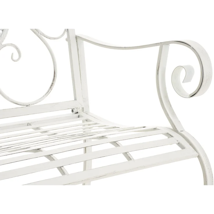 2er Set Gartenstühle AUSTIN - Metall Antik weiß 62x53x94 cm | Gartenstuhl Metall Terrassenstuhl Antik Verzierung Stühle Garten Balkon – Bild 5