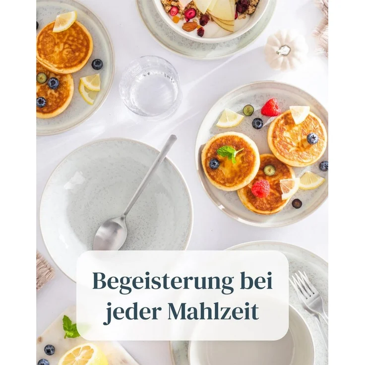 PURE LIVING INTERIOR DESIGN Geschirr-Set 6 Pers. - Steingut Geschirr Set - Schüssel- und Teller Set (24-tlg), 6 Personen, Steingut, Hochwertiges Mediterranes Kombiservice 6 Personen Geschirrsets – Bild 3