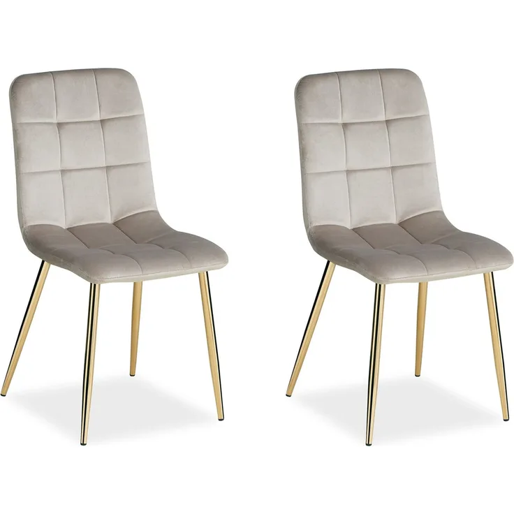 Esszimmerstuhl 2er Set Stühle Creme Küchenstühle Polsterstuhl Modern Wohnzimmerstühle