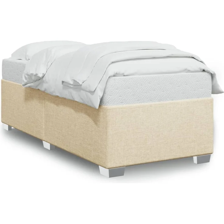 vidaXL Bettgestell ohne Matratze Creme 90x190 cm Stoff 3284441 – Bild 1