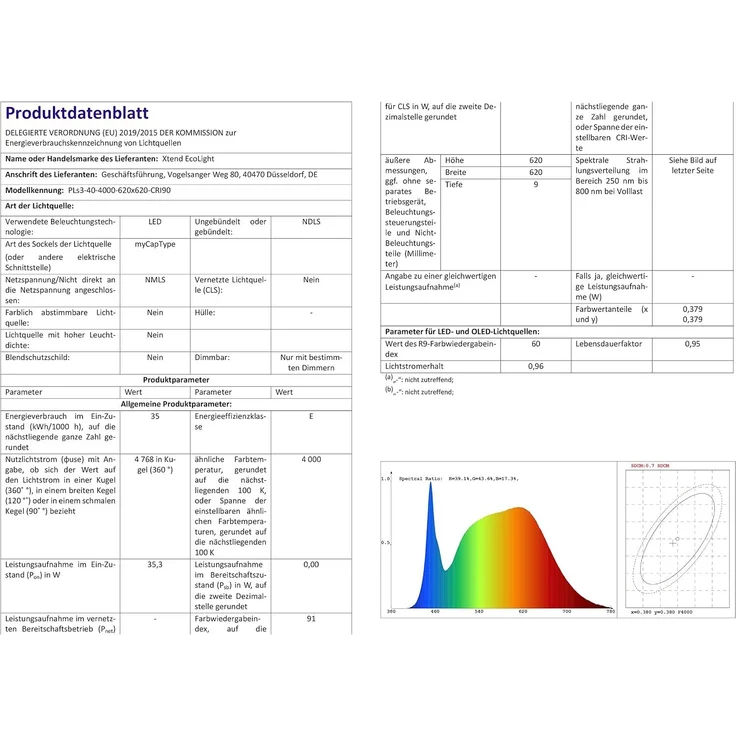 5x LED Panel 62x62 Neutralweiß 4000K 40W CRI90 Hohe Farbwiedergabe PLs3.0 – Bild 10